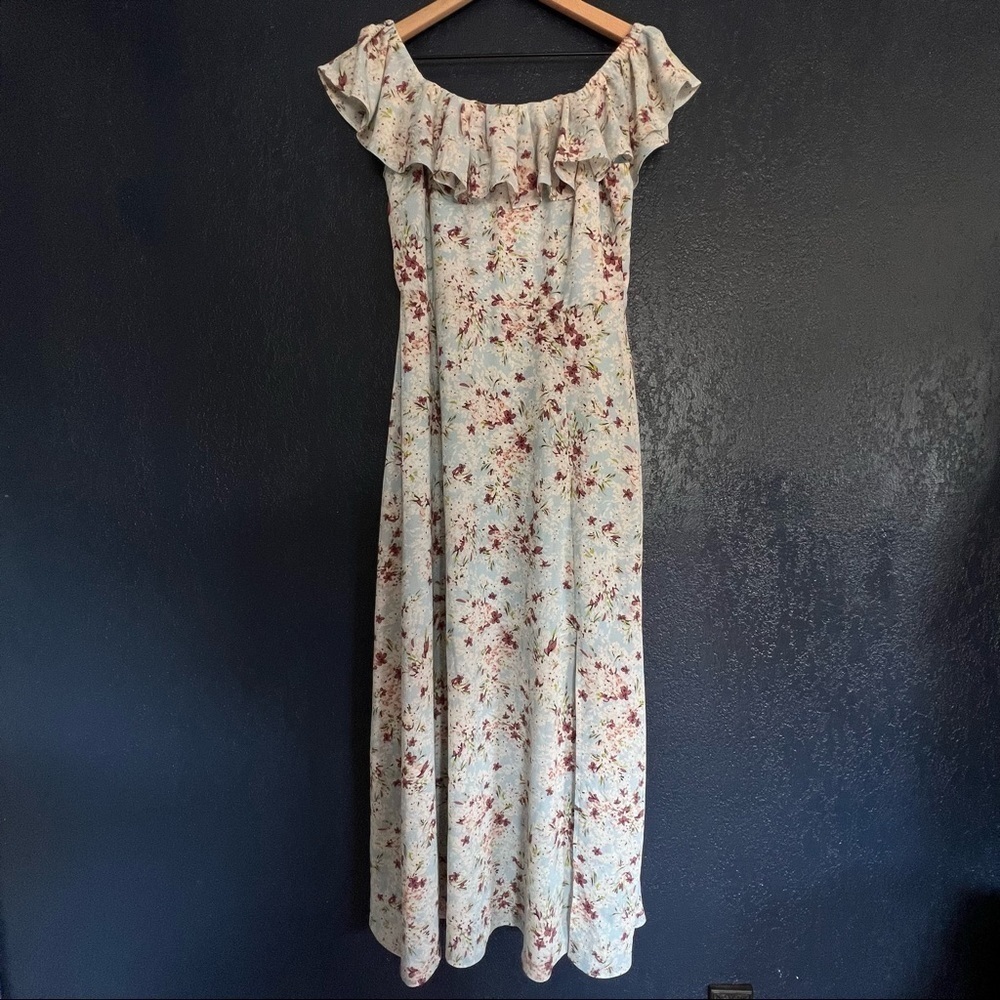BCBGeneration Floral Maxi Off the Shoulders Dress